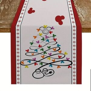 13x72 Table Runner Disney Hidden Mickey Mouse Christmas Tree Fabric Mantel Scarf
